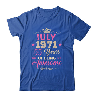 July 1971 55 Years Of Being Awesome Retro 55th Birthday Shirt & Tank Top | siriusteestore