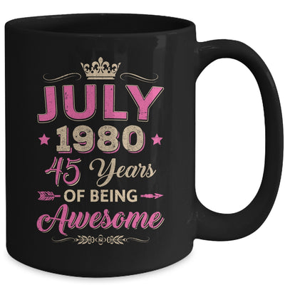 July 1980 45 Years Of Being Awesome Retro 45th Birthday Mug | siriusteestore