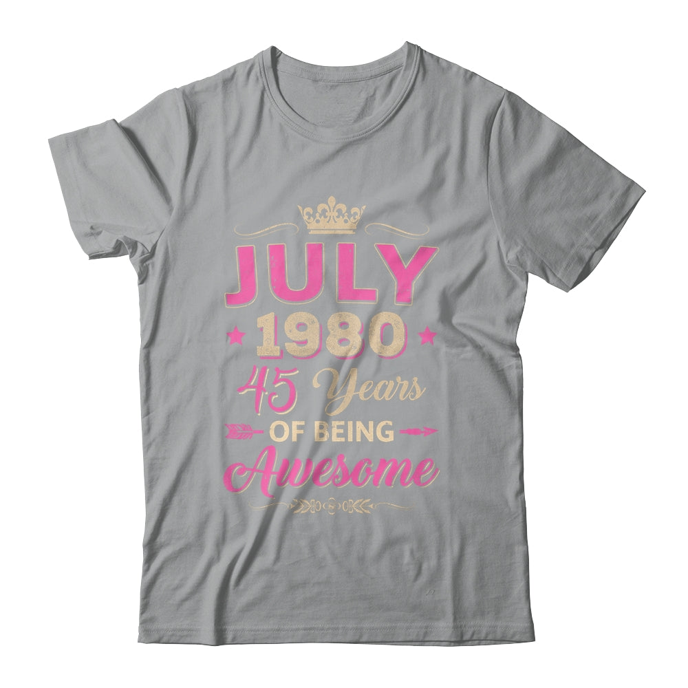 July 1980 45 Years Of Being Awesome Retro 45th Birthday Shirt & Tank Top | siriusteestore