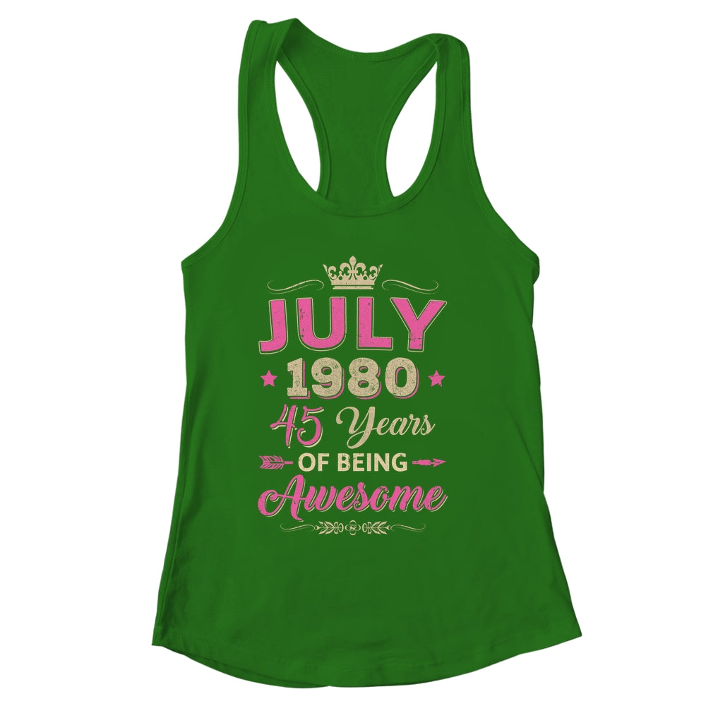 July 1980 45 Years Of Being Awesome Retro 45th Birthday Shirt & Tank Top | siriusteestore