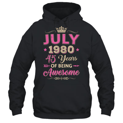July 1980 45 Years Of Being Awesome Retro 45th Birthday Shirt & Tank Top | siriusteestore