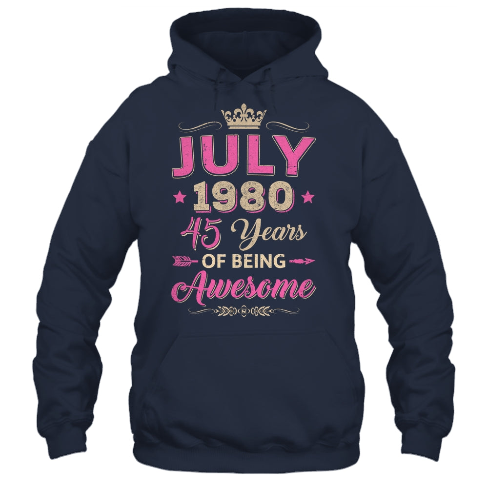 July 1980 45 Years Of Being Awesome Retro 45th Birthday Shirt & Tank Top | siriusteestore