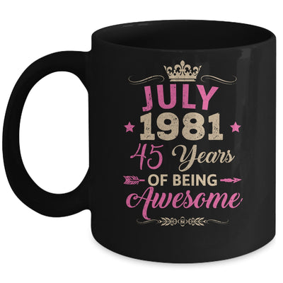 July 1981 45 Years Of Being Awesome Retro 45th Birthday Mug | siriusteestore