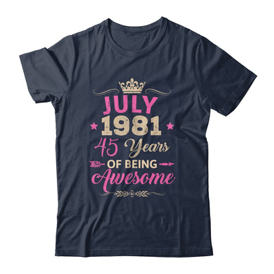 July 1981 45 Years Of Being Awesome Retro 45th Birthday Shirt & Tank Top | siriusteestore