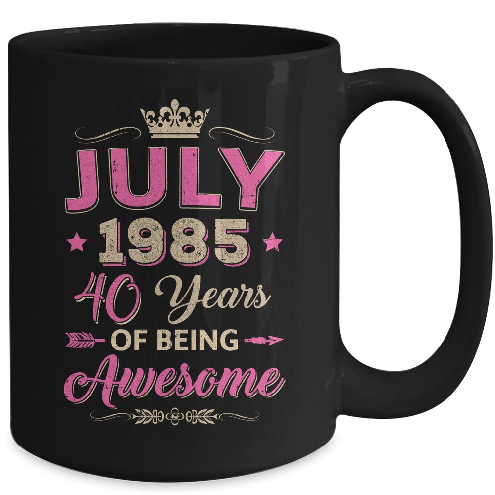 July 1985 40 Years Of Being Awesome Retro 40th Birthday Mug | siriusteestore