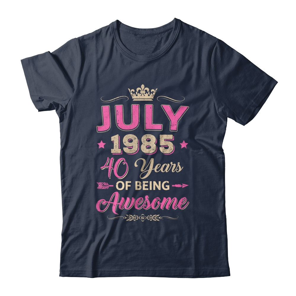 July 1985 40 Years Of Being Awesome Retro 40th Birthday Shirt & Tank Top | siriusteestore