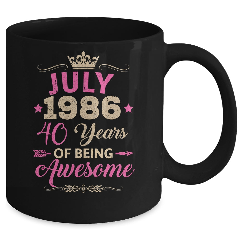 July 1986 40 Years Of Being Awesome Retro 40th Birthday Mug | siriusteestore