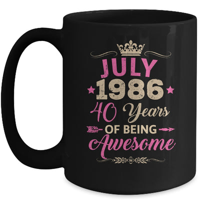 July 1986 40 Years Of Being Awesome Retro 40th Birthday Mug | siriusteestore