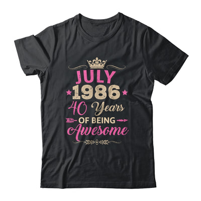 July 1986 40 Years Of Being Awesome Retro 40th Birthday Shirt & Tank Top | siriusteestore