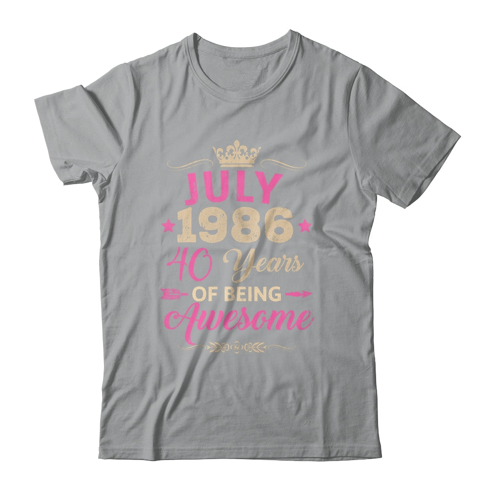 July 1986 40 Years Of Being Awesome Retro 40th Birthday Shirt & Tank Top | siriusteestore