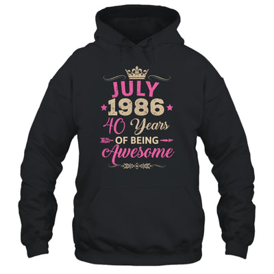 July 1986 40 Years Of Being Awesome Retro 40th Birthday Shirt & Tank Top | siriusteestore