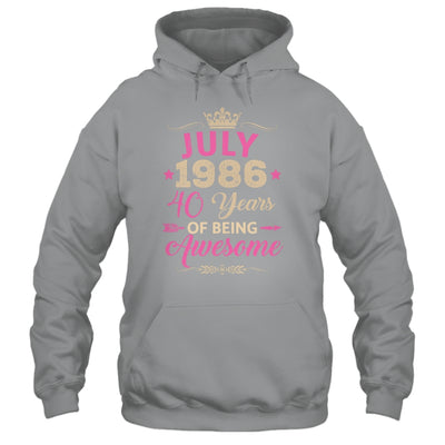 July 1986 40 Years Of Being Awesome Retro 40th Birthday Shirt & Tank Top | siriusteestore