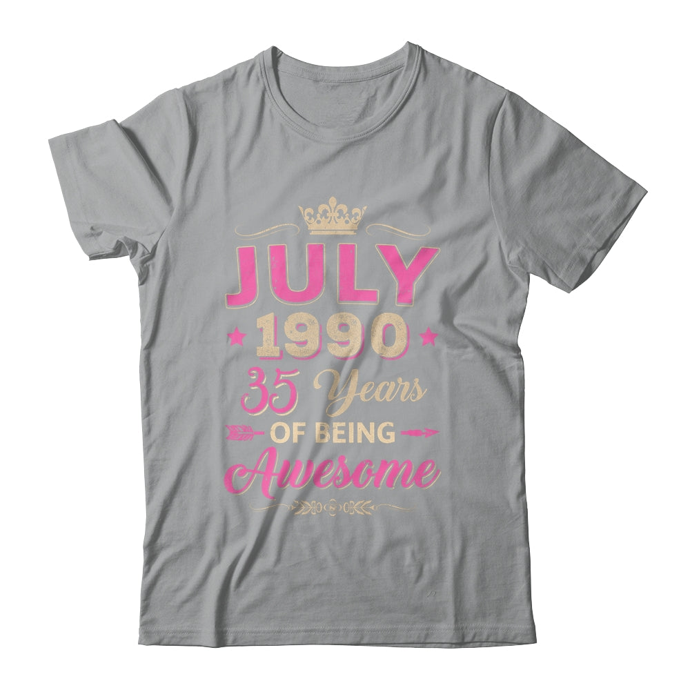 July 1990 35 Years Of Being Awesome Retro 35th Birthday Shirt & Tank Top | siriusteestore