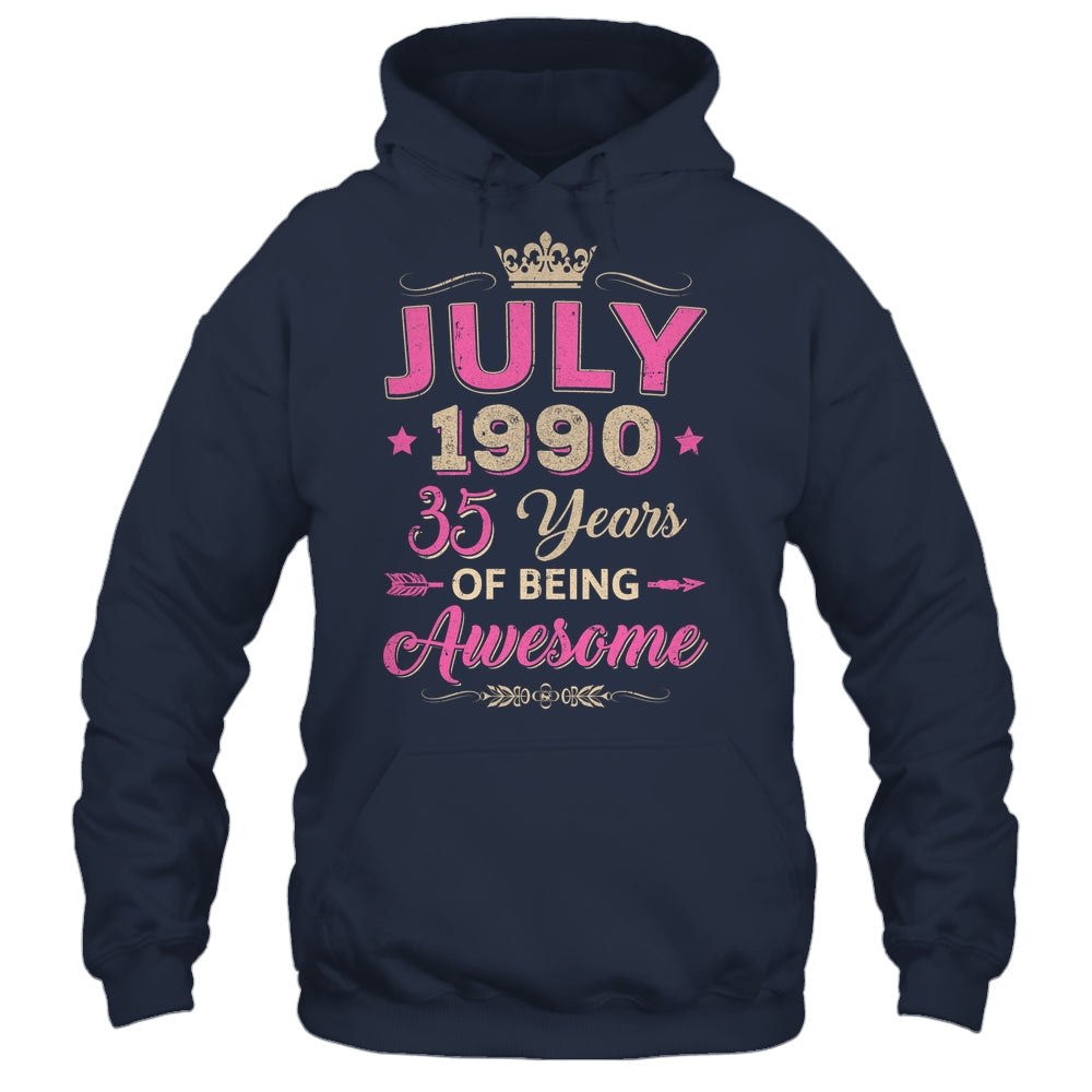 July 1990 35 Years Of Being Awesome Retro 35th Birthday Shirt & Tank Top | siriusteestore
