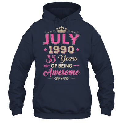 July 1990 35 Years Of Being Awesome Retro 35th Birthday Shirt & Tank Top | siriusteestore