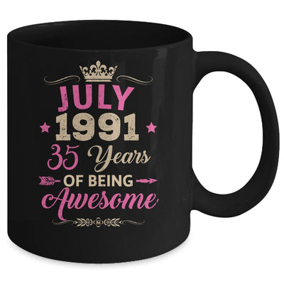 July 1991 35 Years Of Being Awesome Retro 35th Birthday Mug | siriusteestore