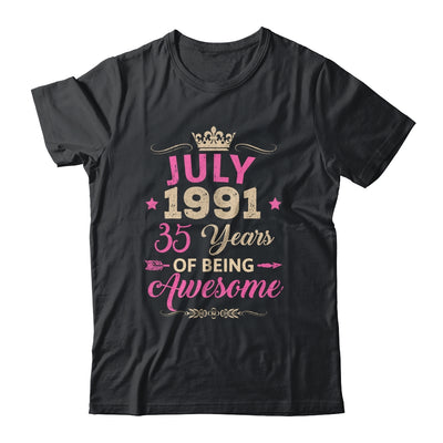 July 1991 35 Years Of Being Awesome Retro 35th Birthday Shirt & Tank Top | siriusteestore