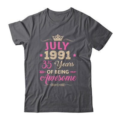 July 1991 35 Years Of Being Awesome Retro 35th Birthday Shirt & Tank Top | siriusteestore