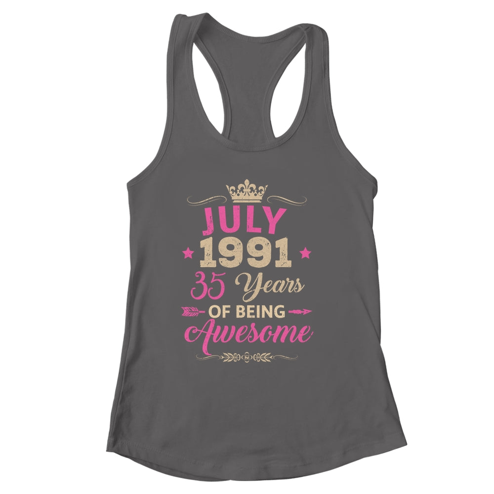 July 1991 35 Years Of Being Awesome Retro 35th Birthday Shirt & Tank Top | siriusteestore