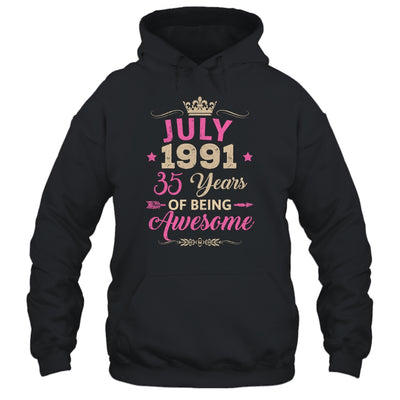 July 1991 35 Years Of Being Awesome Retro 35th Birthday Shirt & Tank Top | siriusteestore
