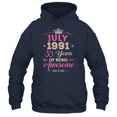 July 1991 35 Years Of Being Awesome Retro 35th Birthday Shirt & Tank Top | siriusteestore