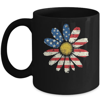 July 4th Daisy US Flag Spring Summer Wildflower Women Girls Mug | siriusteestore