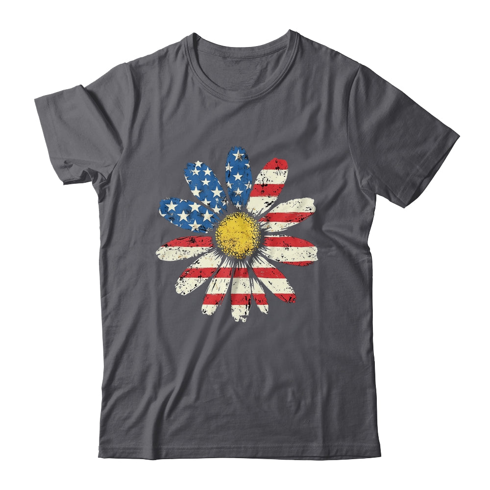 July 4th Daisy US Flag Spring Summer Wildflower Women Girls Shirt & Tank Top | siriusteestore