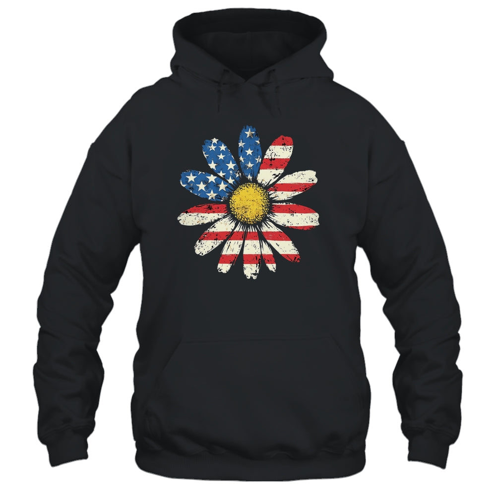 July 4th Daisy US Flag Spring Summer Wildflower Women Girls Shirt & Tank Top | siriusteestore