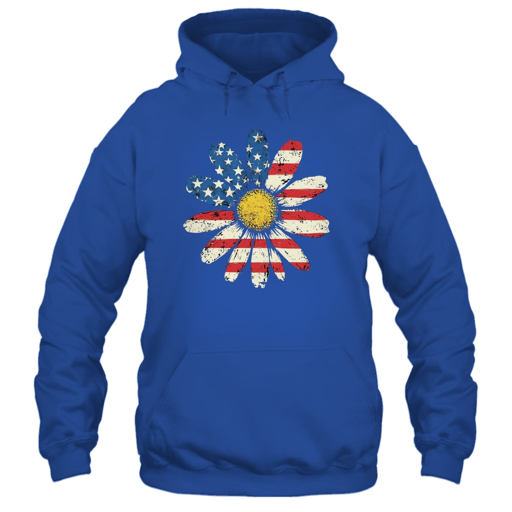 July 4th Daisy US Flag Spring Summer Wildflower Women Girls Shirt & Tank Top | siriusteestore