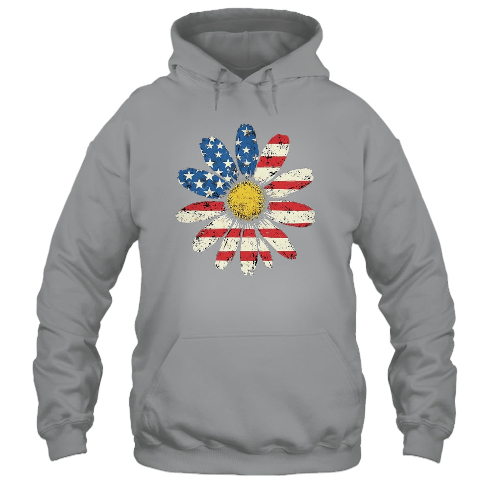 July 4th Daisy US Flag Spring Summer Wildflower Women Girls Shirt & Tank Top | siriusteestore