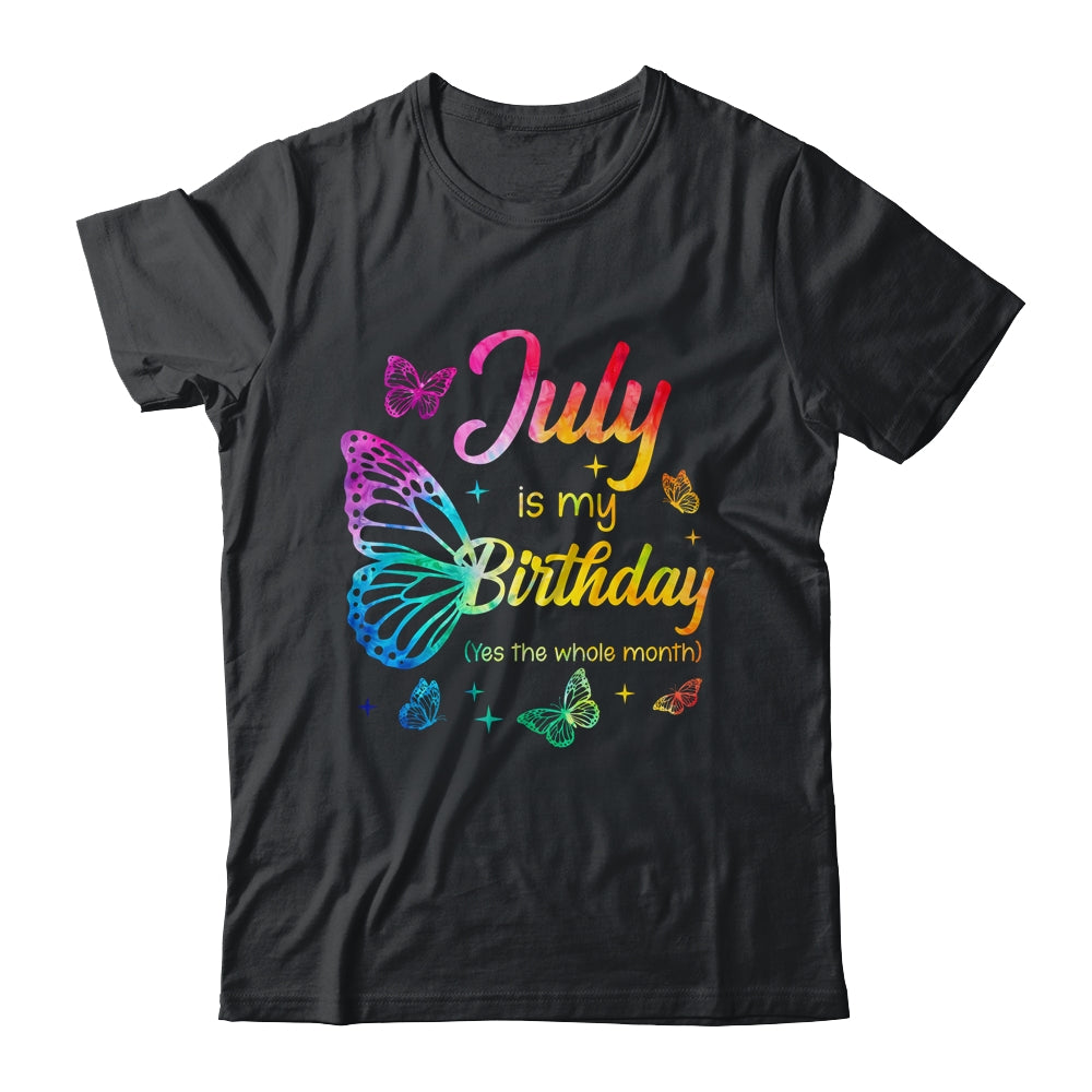 July Birthday For Women Girls Butterfly Tie Dye Theme Shirt & Tank Top | siriusteestore