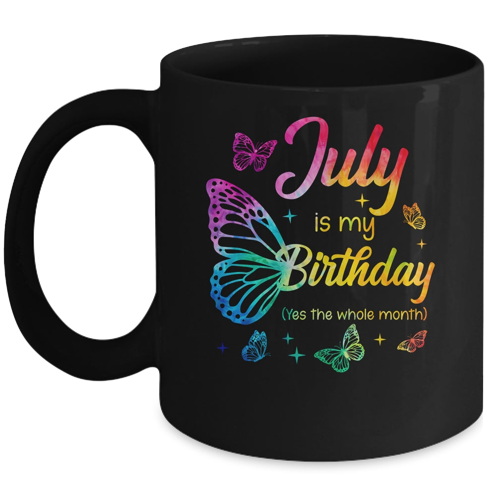 July Birthday For Women Girls Butterfly Tie Dye Theme Mug | siriusteestore