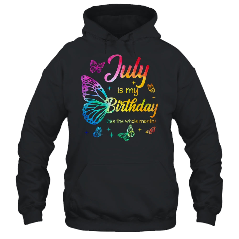 July Birthday For Women Girls Butterfly Tie Dye Theme Shirt & Tank Top | siriusteestore