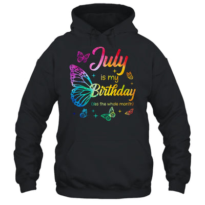July Birthday For Women Girls Butterfly Tie Dye Theme Shirt & Tank Top | siriusteestore