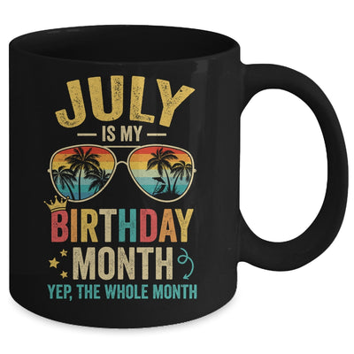 July Is My Birthday Retro Sunglasses Funny Birthday Mug | siriusteestore