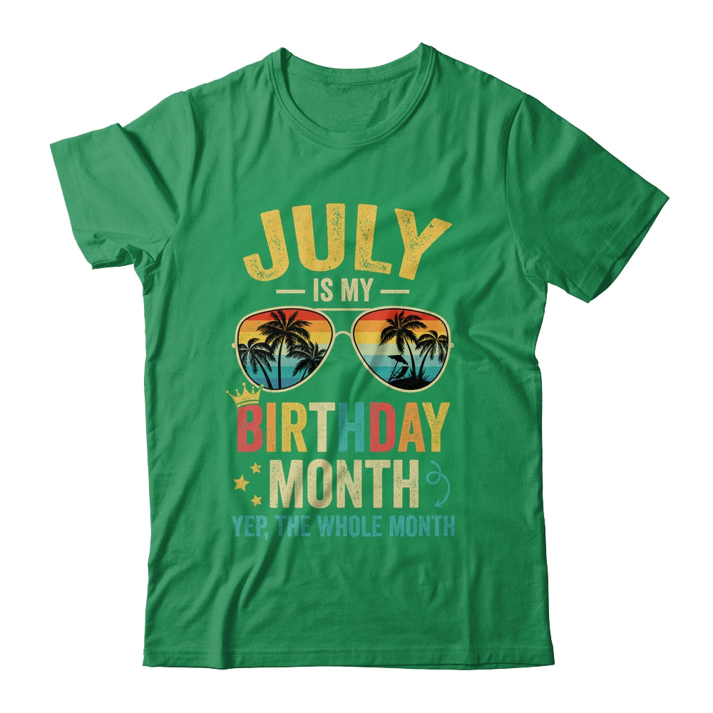 July Is My Birthday Retro Sunglasses Funny Birthday Shirt & Hoodie | siriusteestore