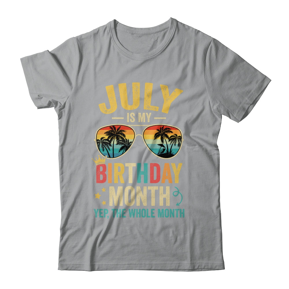July Is My Birthday Retro Sunglasses Funny Birthday Shirt & Hoodie | siriusteestore