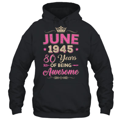 June 1945 80 Years Of Being Awesome Retro 80th Birthday Shirt & Tank Top | siriusteestore