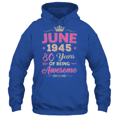 June 1945 80 Years Of Being Awesome Retro 80th Birthday Shirt & Tank Top | siriusteestore