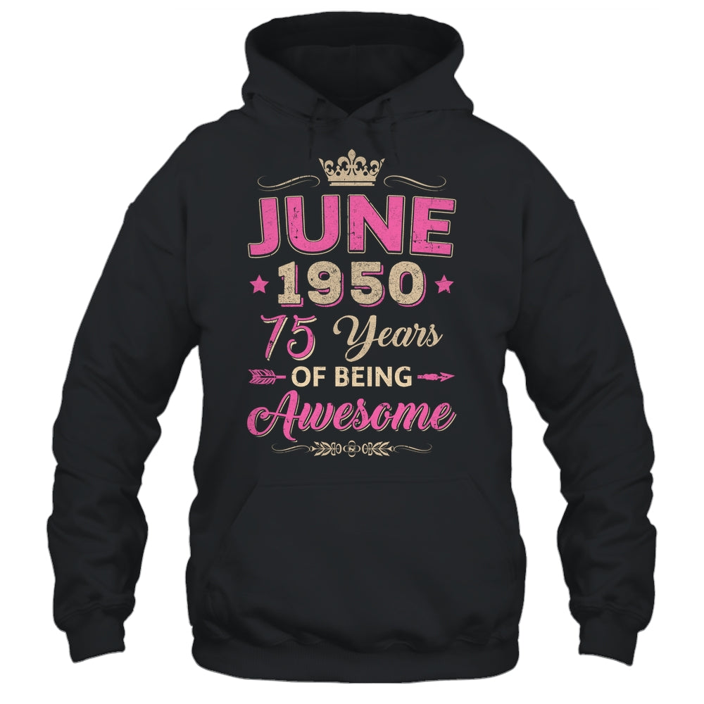 June 1950 75 Years Of Being Awesome Retro 75th Birthday Shirt & Tank Top | siriusteestore