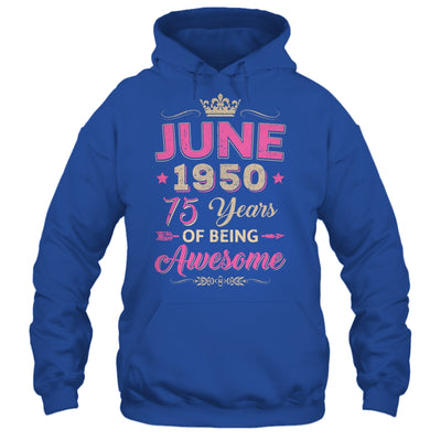 June 1950 75 Years Of Being Awesome Retro 75th Birthday Shirt & Tank Top | siriusteestore