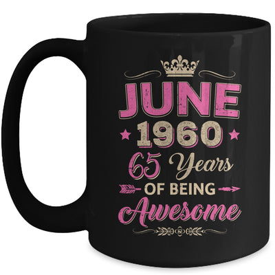 June 1960 65 Years Of Being Awesome Retro 65th Birthday Mug | siriusteestore