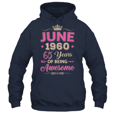 June 1960 65 Years Of Being Awesome Retro 65th Birthday Shirt & Tank Top | siriusteestore