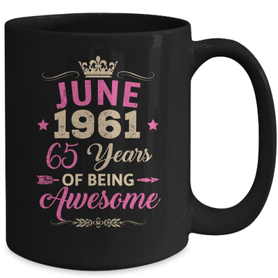 June 1961 65 Years Of Being Awesome Retro 65th Birthday Mug | siriusteestore