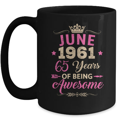 June 1961 65 Years Of Being Awesome Retro 65th Birthday Mug | siriusteestore