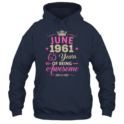 June 1961 65 Years Of Being Awesome Retro 65th Birthday Shirt & Tank Top | siriusteestore
