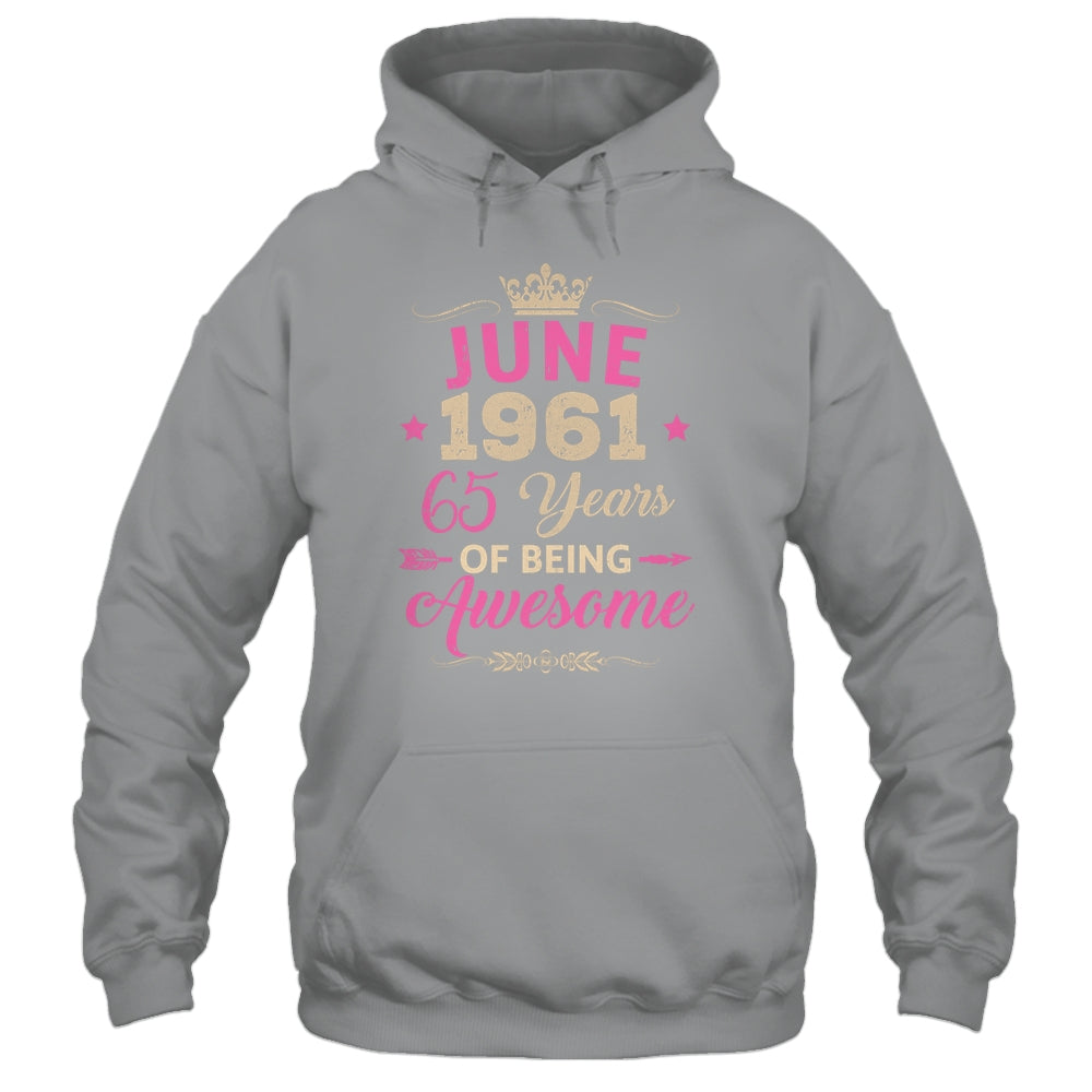 June 1961 65 Years Of Being Awesome Retro 65th Birthday Shirt & Tank Top | siriusteestore