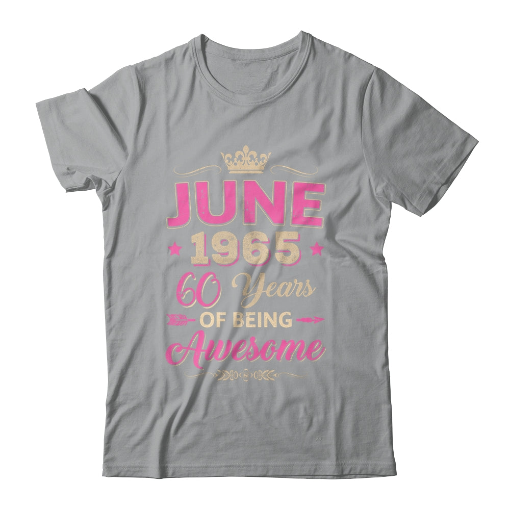 June 1965 60 Years Of Being Awesome Retro 60th Birthday Shirt & Tank Top | siriusteestore