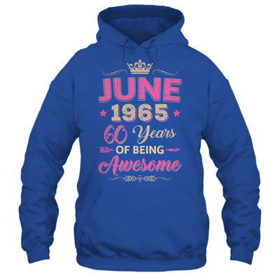 June 1965 60 Years Of Being Awesome Retro 60th Birthday Shirt & Tank Top | siriusteestore