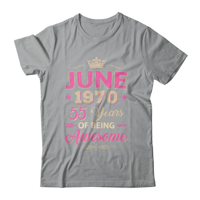 June 1970 55 Years Of Being Awesome Retro 55th Birthday Shirt & Tank Top | siriusteestore